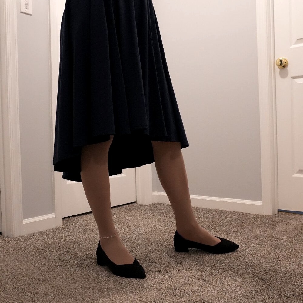 New Rothy's Heels Black Knit Fabric Size 9.5 - Picture 12 of 12